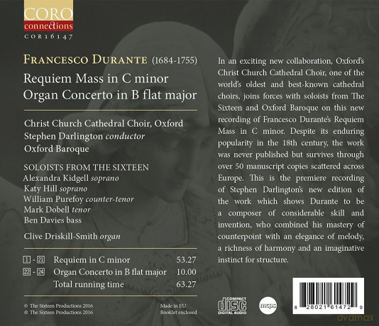 Christ Church Cathedral Choir: Francesco Durante Requiem [CD]