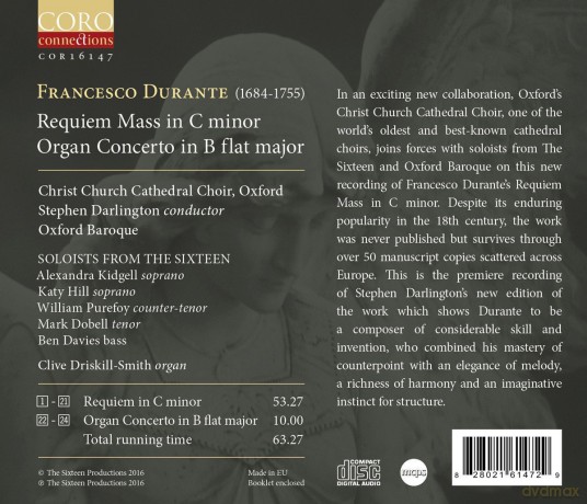 Christ Church Cathedral Choir: Francesco Durante Requiem [CD]