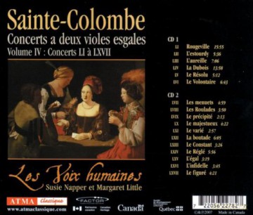 Les Voix Humaines: Sainte-Colombe: Intégrale des Ouvres pour deux violes vol. 4 [2CD]