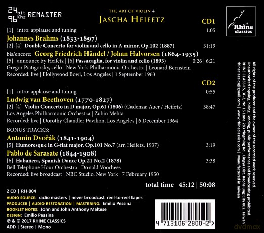 Jascha Heifetz: The Art of Violin 4 [2CD]