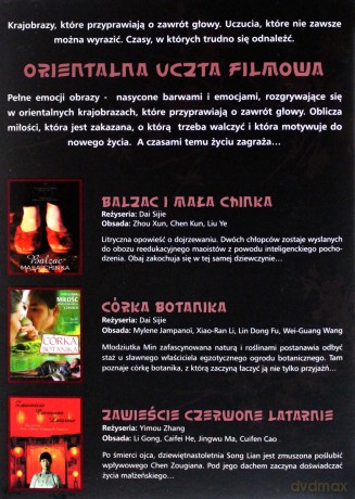 Orientalna uczta filmowa: Zawieście czerwone latarnie / Córka botanika / Balzac i mała Chinka [BOX] [3DVD]