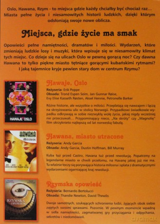 Miejsca, gdzie życie ma smak: Rzymska opowieść / Hawaje, Oslo / Hawana miasto utracone [BOX] [3DVD]
