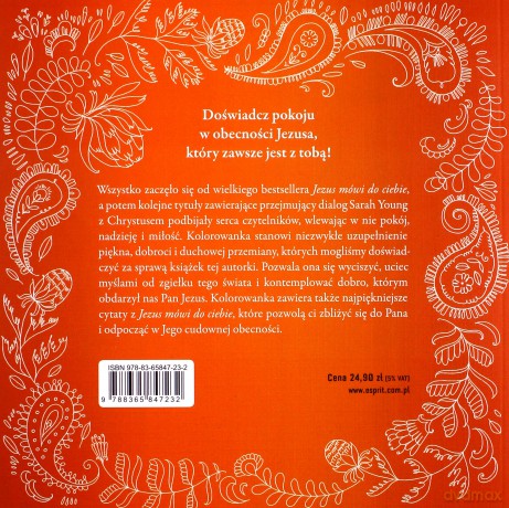 Jezus mówi do ciebie. Módl się i maluj. Książka do kolorowania dla dorosłych. Doświadcz pokoju w jego obecności - Sarah Young [KSIĄŻKA]