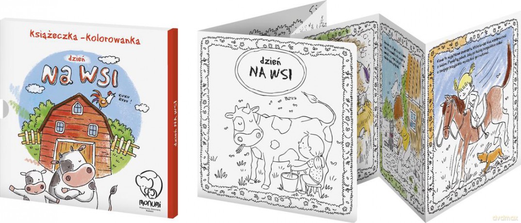 Książeczka kolorowanka. Dzień na wsi [KSIĄŻKA]
