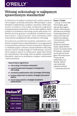 Mikrousługi. Wdrażanie i standaryzacja systemów w organizacji inżynierskiej - Susan J. Fowler [KSIĄŻKA]