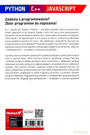Python c++, javaScript. Zadania z programowania - Marek Luliński [KSIĄŻKA]