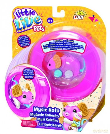 Little Live Pets Myszka z kołowrotkiem, Wafelek [FIGURKA]