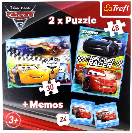 TREFL 2w1 + memos Auta 3 (90706) [PUZZLE]