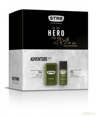 STR 8 Adventure Zestaw prezentowy (dezodorant spray 150 ml+woda toaletowa 50 ml)