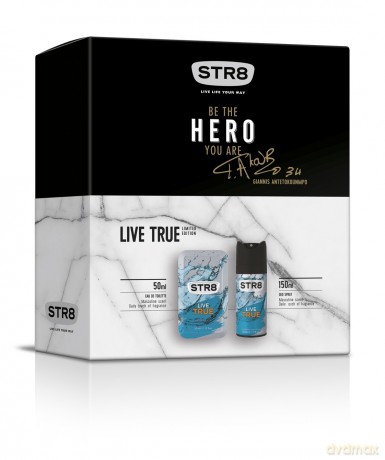 STR 8 Live True Zestaw prezentowy (dezodorant spray 150 ml+woda toaletowa 50 ml)