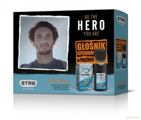 STR 8 Live True Zestaw prezentowy (woda toaletowa 100 ml+żel pod prysznic 250 ml+głośnik)