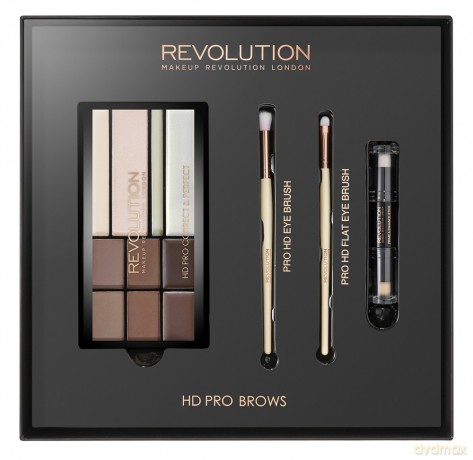 Makeup Revolution HD Pro Brows Zestaw do korygowania brwi 1op.