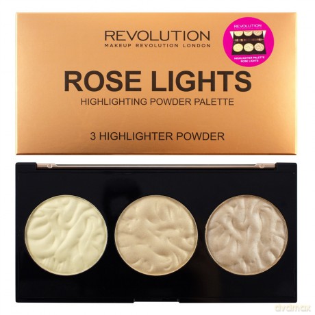 Makeup Revolution Highlighter Palette Rose Lights Rozświetlacze 15 g