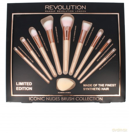 Makeup Revolution Iconic Nudes Brush Collection Zestaw pędzli do makijażu 1op.(9 szt)