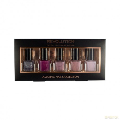 Makeup Revolution Nail Collection Zestaw lakierów do paznokci Mulberry 1op.-5 szt