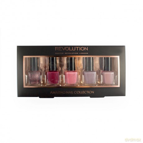 Makeup Revolution Nail Collection Zestaw lakierów do paznokci Very Berry 1op.-5 szt