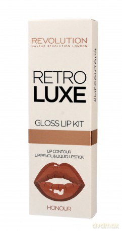 Makeup Revolution Retro Luxe gloss Lip Kit Zestaw do ust (konturówka +błyszczyk) Honour 1op.