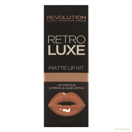 Makeup Revolution Retro Luxe Matte Lip Kits Zestaw do ust (konturówka +błyszczyk) Noble 1op.
