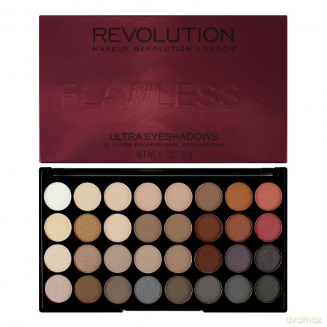 Makeup Revolution Ultra Palette 32 Zestaw cieni do powiek Flawless 2 16 g (32 kolory)