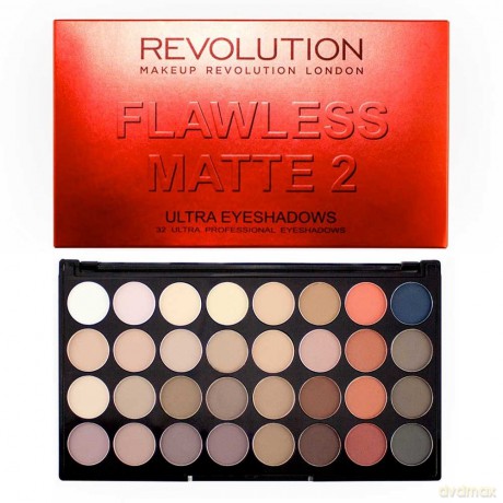 Makeup Revolution Ultra Palette 32 Zestaw cieni do powiek Flawless Matte 2 16 g (32 kolory)