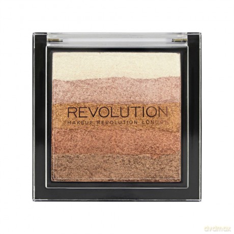 Makeup Revolution Vivid Shimmer Brick - Bronze Kiss Paletka bronzerów i rozświetlaczy 7 g