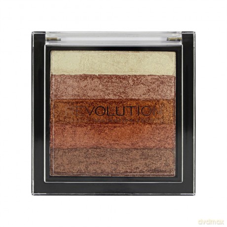 Makeup Revolution Vivid Shimmer Brick - Rose gold Paletka bronzerów i rozświetlaczy 7 g