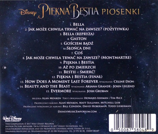 Piękna i Bestia Piosenki (PL) (Disney) [CD]