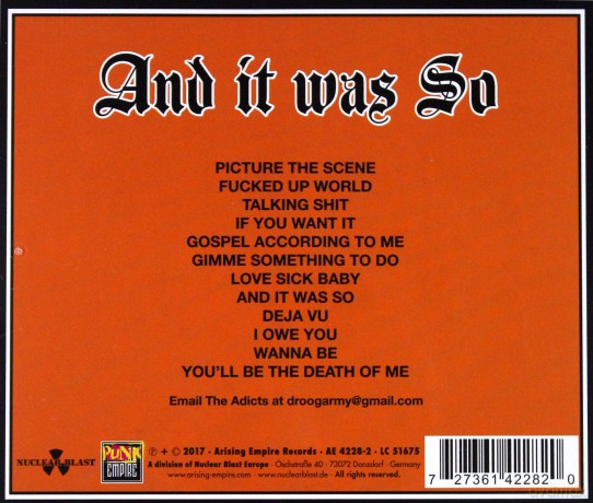 The Adicts: And It Was So! [CD]