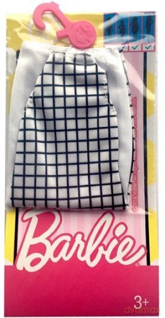 BARBIE Modne kreacje, biała w czarną kratę