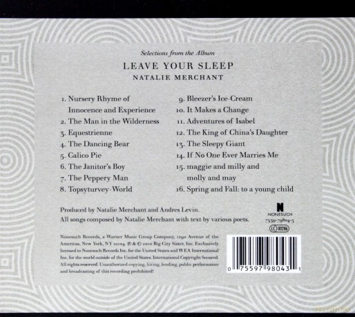 Natalie Merchant: Leave Your Sleep (digipack) [CD]