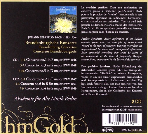 Bach: Brandenburg Concertos (digipack) [2CD]