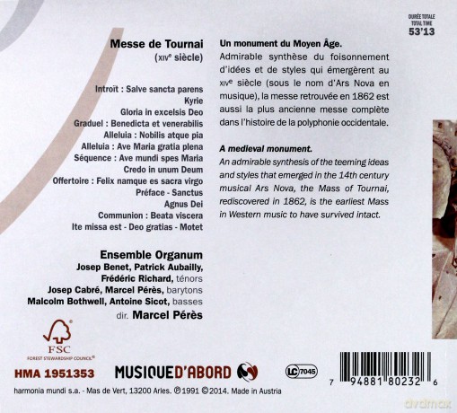 Messe De Tournai: Ensemble Organum (digipack) [CD]