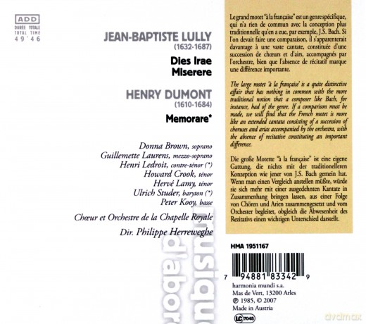 Jean Baptiste Lully: Grands Motets (digipack) [CD]