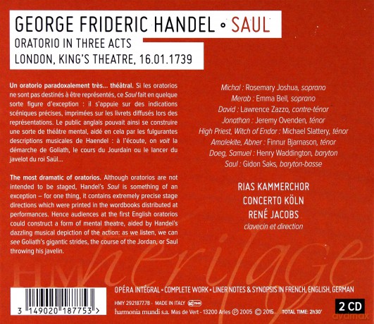 Haendel: Saul (digipack) [2CD]