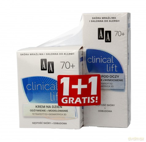 AA Clinical Lift 70+ Duo Krem na dzień odżywczo-modelujący 50 ml + Krem pod oczy 15 ml gratis