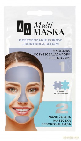 AA Multi Maska Maseczka na twarz oczyszczanie porów+kontrola sebum 2x5 ml