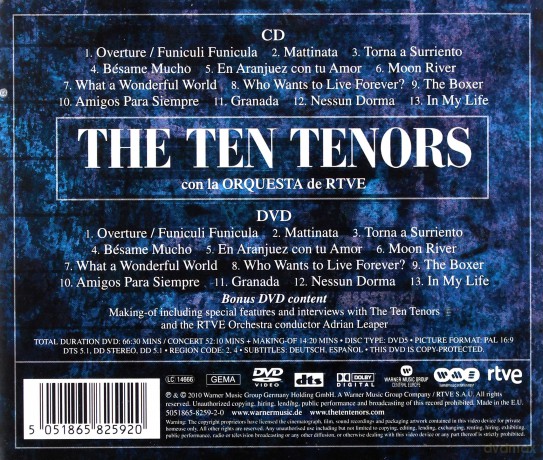 Ten Tenors Con La Orquesta De: Amigos Para Siempre [CD]+[DVD]