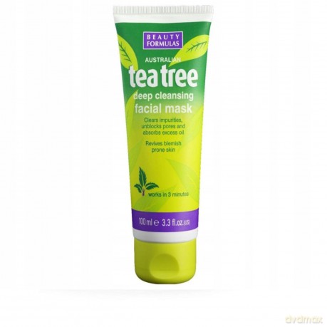 Beauty Formulas Tea Tree Maska glinkowa głęboko oczyszczająca 100 ml