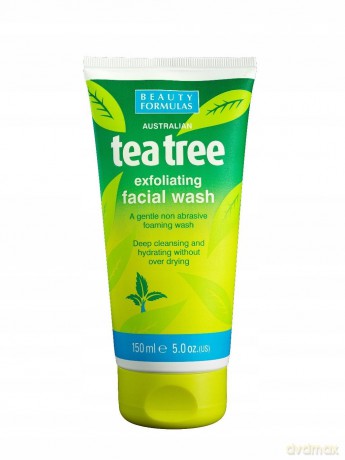 Beauty Formulas Tea Tree Żel złuszczający do mycia twarzy 150 ml