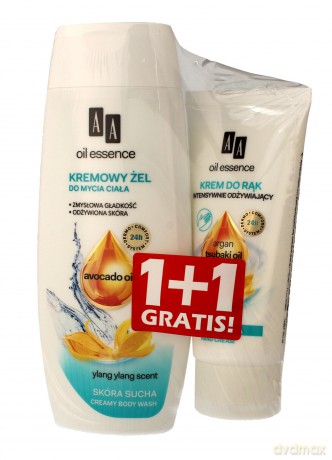 AA Oil Essence Duo Żel do mycia ciała Avocado Oil 250 ml + Krem do rąk Argan i Tsubaki Oil 75 ml