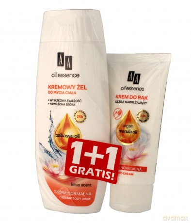 AA Oil Essence Duo Żel do mycia ciała Babassu Oil 250 ml + Krem do rąk Argan i Marula Oil 75 ml