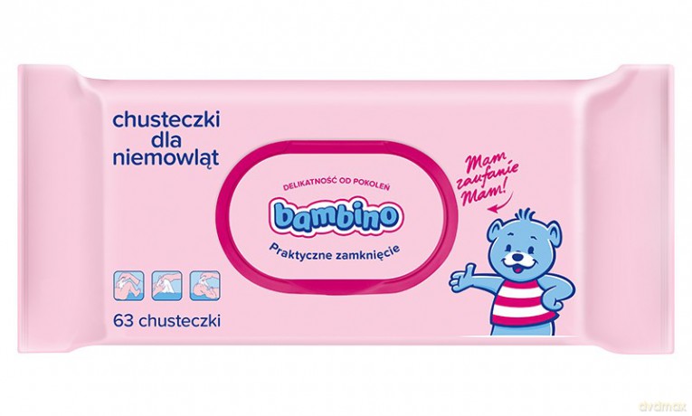Bambino Chusteczki z zamknięciem 1op-63szt
