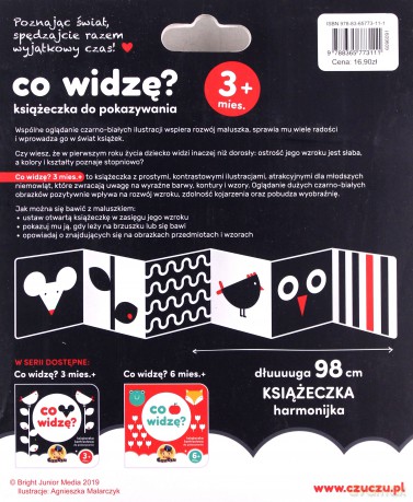 Co widzę. Książeczka kontrastowa dla dzieci w wieku 3 miesięcy Czuczu [KSIĄŻKA]