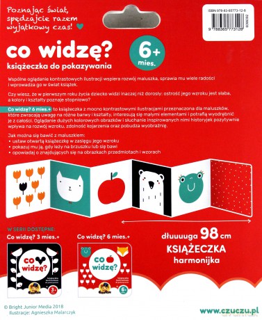 Co widzę. Książeczka kontrastowa dla dzieci w wieku 6 miesięcy Czuczu [KSIĄŻKA]