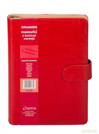 Kalendarz organizer 2018 A5 mem 233 czerwony [KALENDARZ]