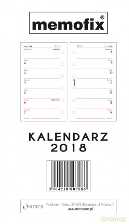 Kalendarz wkład 2018 A6 mem [KALENDARZ]