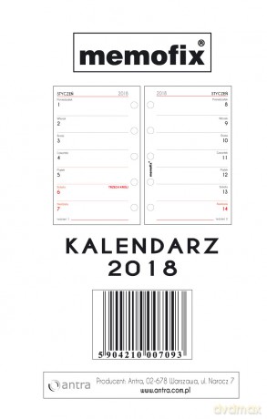 Kalendarz wkład 2018 A7 mem [KALENDARZ]