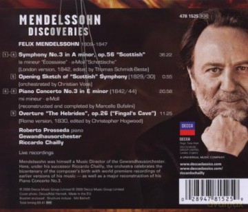 Chailly Riccardo: Mendelssohn Discoveries [CD]