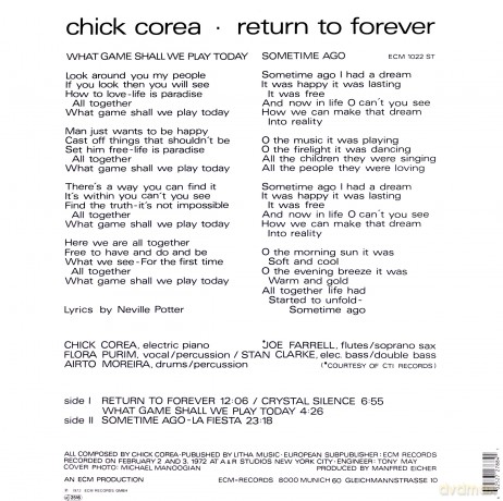 Chick Corea: Return To Forever 180g Audiophile [Winyl]