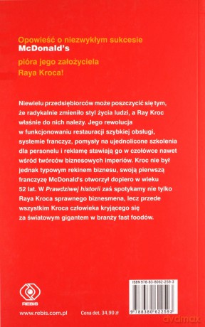 Prawdziwa historia McDonalds. Wspomnienia założyciela - Ray Kroc [KSIĄŻKA]